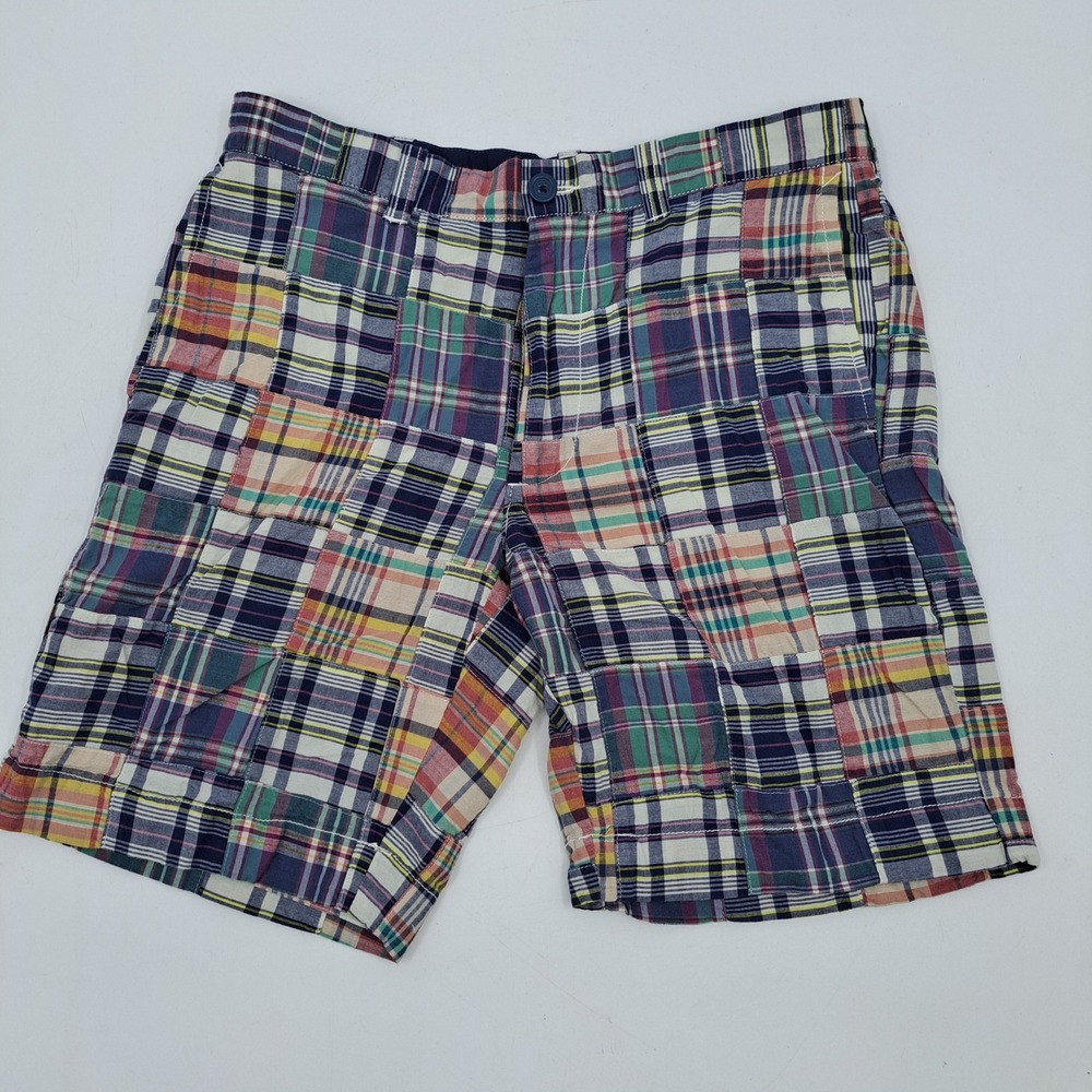 J.Crew Gramercy Shorts Mens 31 Cotton Multicolor Patchwork Madras Plaid G4664